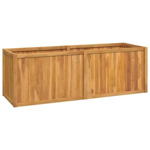 vidaXL Korotettu kukkalaatikko 150x50x50 cm t&auml;ysi tiikki