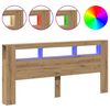 vidaXL S&auml;ngynp&auml;&auml;ty LED-valoilla artesaani tammi 220x18,5x103,5 cm puu