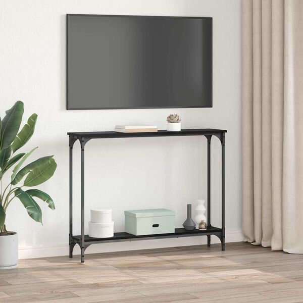 vidaXL Konsolip&ouml;yt&auml; Musta tammi. 100 x 22,5 x 75 cm Tekninen puu