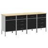 vidaXL Ty&ouml;p&ouml;yt&auml;kaappi lukkoon 4 kpl Mustat ja harmaa 200 x 55 x 85 cm