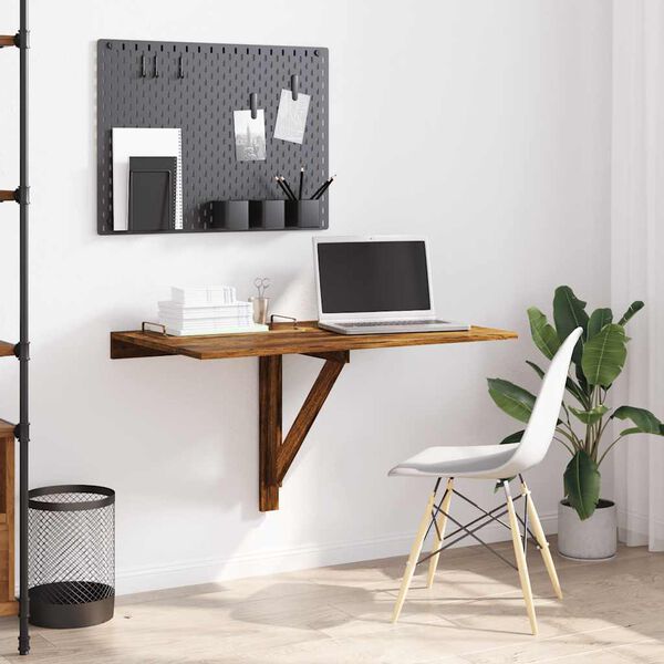 vidaXL Klaffipöytä seinälle savutammi 100x60x56 cm tekninen puu