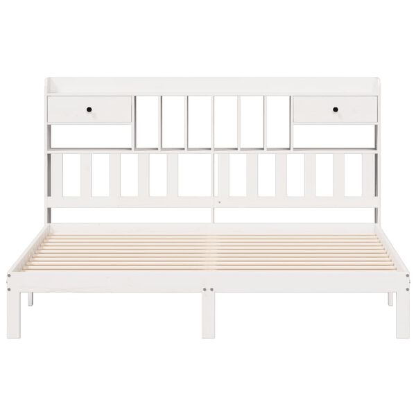 vidaXL S&auml;nky kirjahyllyll&auml; ei patjaa valkoinen 180x200 cm t&auml;ysi m&auml;nty