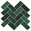 vidaXL Herringbone-laatta 20 kpl Tummanvihre&auml; 30 x 30 cm