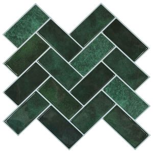 vidaXL Herringbone-laatta 20 kpl Tummanvihre&auml; 30 x 30 cm