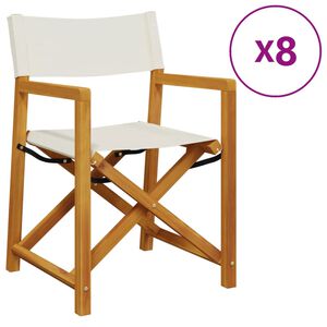 vidaXL Kokoontaitettavat puutarhatuolit 8 kpl kermanvalkoinen kangas