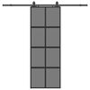 vidaXL liukuovi laitteistosarjalla musta 76x205 cm karkaistu lasi