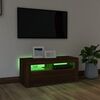 vidaXL TV-taso LED-valoilla ruskea tammi 90x35x40 cm