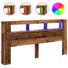 vidaXL S&auml;ngynp&auml;&auml;ty LED-valot vanha puu 200x18,5x103,5 cm tekninen puu