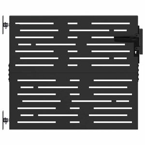 vidaXL Puutarhaportti lukkoon Musta 85 x 100 cm Jauhemaalattu ter&auml;s