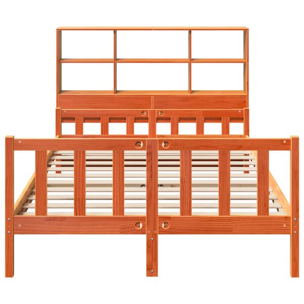 vidaXL S&auml;ngynrunko ilman patjaa vahanruskea 150x200 cm t&auml;ysi puu