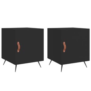 vidaXL Y&ouml;p&ouml;yd&auml;t 2 kpl musta 40x40x50 cm tekninen puu