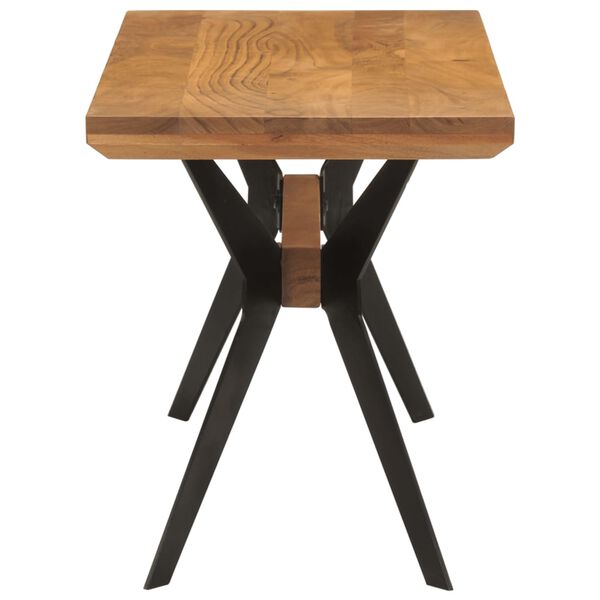 vidaXL Ruokapenkki 110x40x46 cm täysi akasiapuu ja teräs