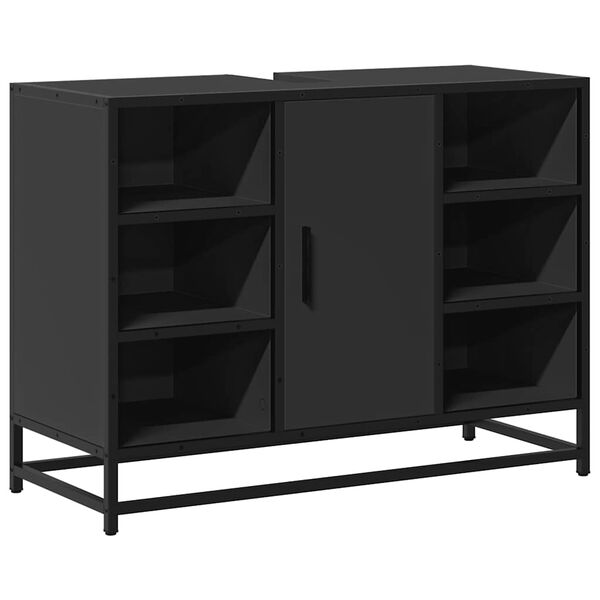 vidaXL Kylpyhuonekaappi altaalla musta 80x33x60 cm tekninen puu