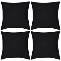 Musta Tyynynpäällinen 4 kpl Puuvilla 50 x 50 cm