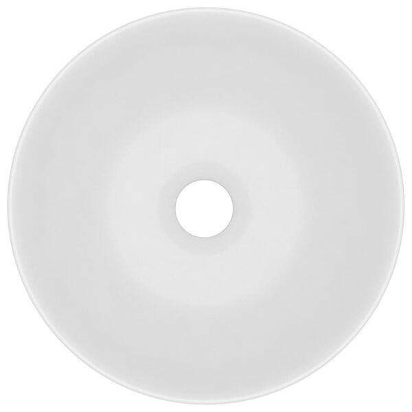 vidaXL Kylpyhuoneen pesuallas keraaminen mattavalkoinen pyöreä