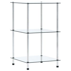 vidaXL 3-kerroksinen hylly l&auml;pin&auml;kyv&auml; 40x40x67 cm karkaistu lasi