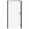vidaXL Kylpy suihkuverho Musta ja l&auml;pin&auml;kyv&auml; 116 x 68 x 128 cm