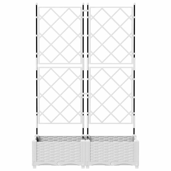 vidaXL Puutarha ruukku 2 pcs Valkoinen 80 x 40 x 125,5 cm Ter&auml;s