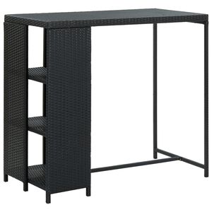 vidaXL Baarip&ouml;yt&auml; s&auml;ilytystelineell&auml; musta 120x60x110 cm polyrottinki