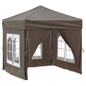 vidaXL Kokoontaittuva juhlateltta sivuseinill&auml; taupe 2x2 m
