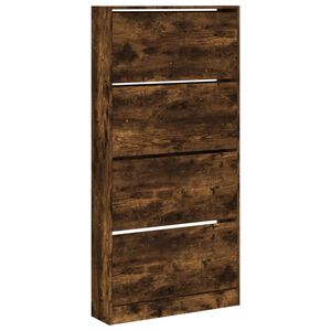 vidaXL Kenk&auml;kaappi 4 k&auml;&auml;nt&ouml;laatikolla savutammi 80x21x163,5 cm