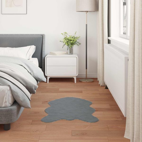 vidaXL Keinotekoinen Kanin Turkis Matto Olite Antrasiitti 60 x 90 cm