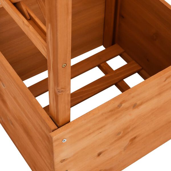 vidaXL Kukkalaatikko säleiköllä ja kaarella 49x39x130 cm kuusi