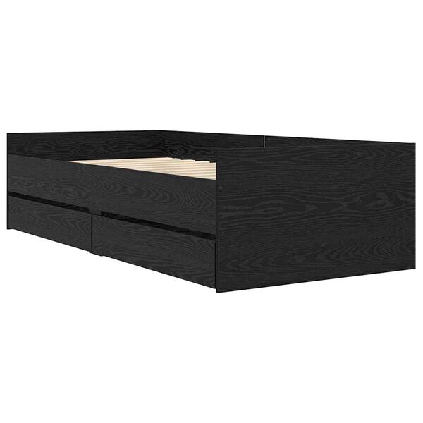 vidaXL S&auml;ngyn runko Musta tammi. 90 x 200 cm Massiivinen m&auml;nty