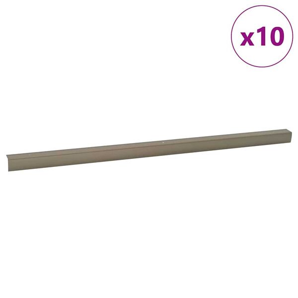 vidaXL Porrasaskelmien reunalistat 10 pcs Samppanja 67 cm Alumiini