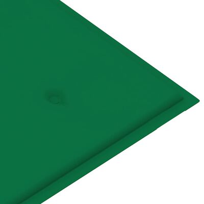 vidaXL Puutarhapenkki vihreä tyyny 112 cm täysi tiikki