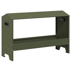 vidaXL Kananruokinta-astia Oliivivihre&auml; 81 x 32 x 53,5 cm