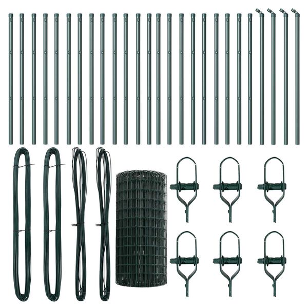 vidaXL Aita ja Tuki Vihre&auml; 0,4 x 50 m Ter&auml;s ja PVC