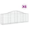 vidaXL Kaarevat kivikorit 6 kpl 200x30x60/80 cm galvanoitu rauta