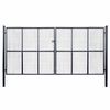 vidaXL Verkkoportti puutarhaan galvanoitu ter&auml;s 400x175 cm harmaa