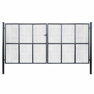 vidaXL Verkkoportti puutarhaan galvanoitu ter&auml;s 400x175 cm harmaa