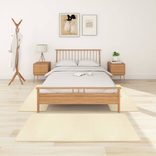 vidaXL Makuuhuoneen matot Shaggy korkea nukka 3 kpl kerma