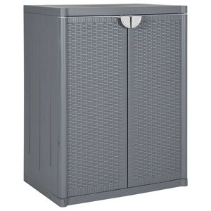 vidaXL Ulkos&auml;ilytyskaappi harmaa 65x45x88 cm PP rottinki