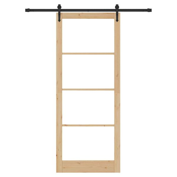 vidaXL Liukuovi Luonnollinen 83 x 232 cm T&auml;ysi m&auml;nty ja lasi