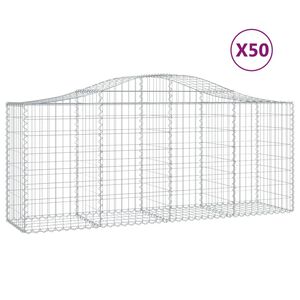 vidaXL Kaarevat kivikorit 50 kpl 200x50x80/100 cm galvanoitu rauta