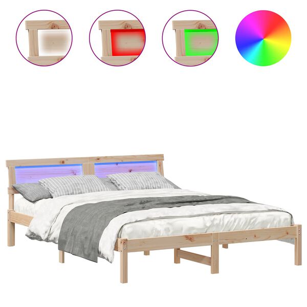 vidaXL S&auml;ngyn runko p&auml;&auml;tyll&auml; Ruskea 5FT King Size Massiivinen m&auml;nty