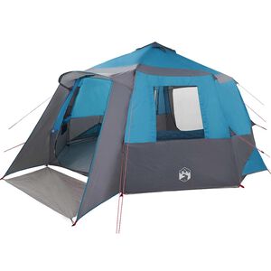 vidaXL 12-hengen m&ouml;kki teltta Sininen ja harmaa 500 x 500 x 294 cm