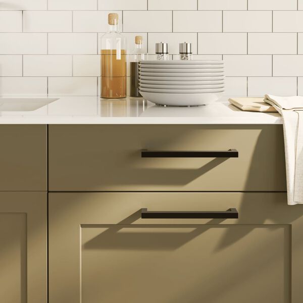 vidaXL Kaapin kahvat 5 kpl musta 192 mm ruostumaton ter&auml;s