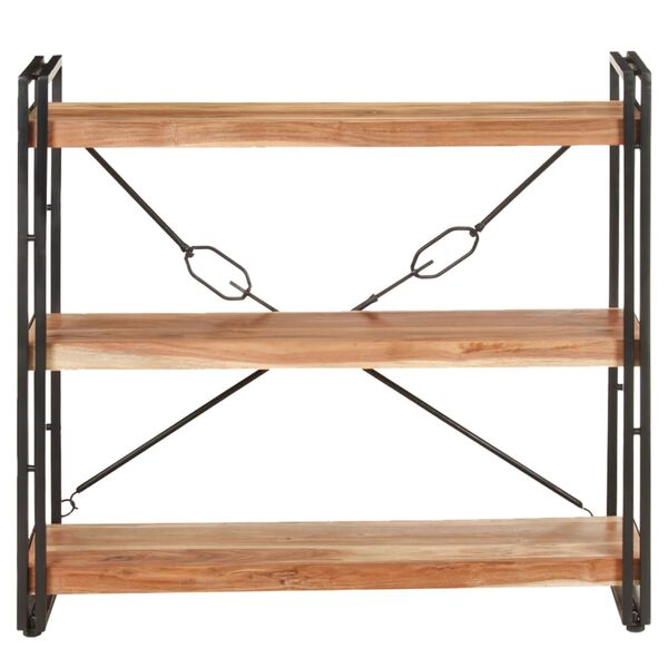 vidaXL 3-tasoinen kirjahylly 90x30x80 cm t&auml;ysi akaasiapuu