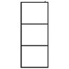vidaXL Walk-in suihkun seinäke kirkas ESG-lasi musta 80x195 cm