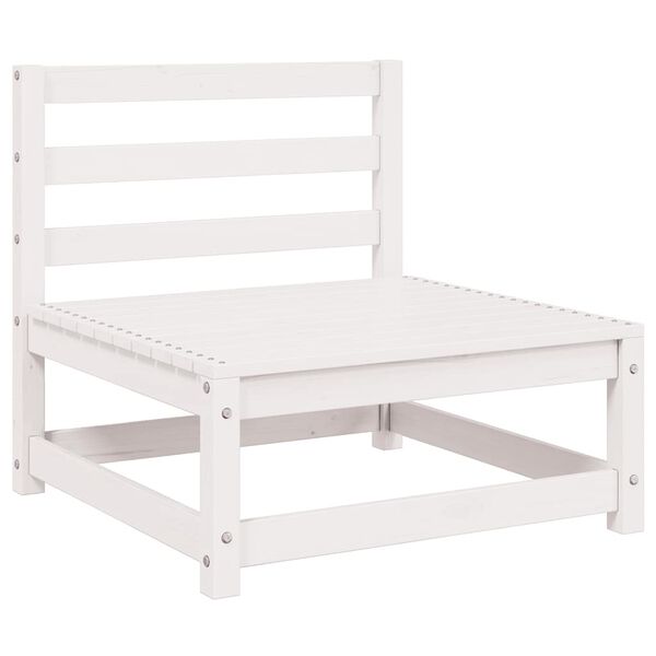 vidaXL 3-osainen puutarhasohvasarja valkoinen täysi mänty