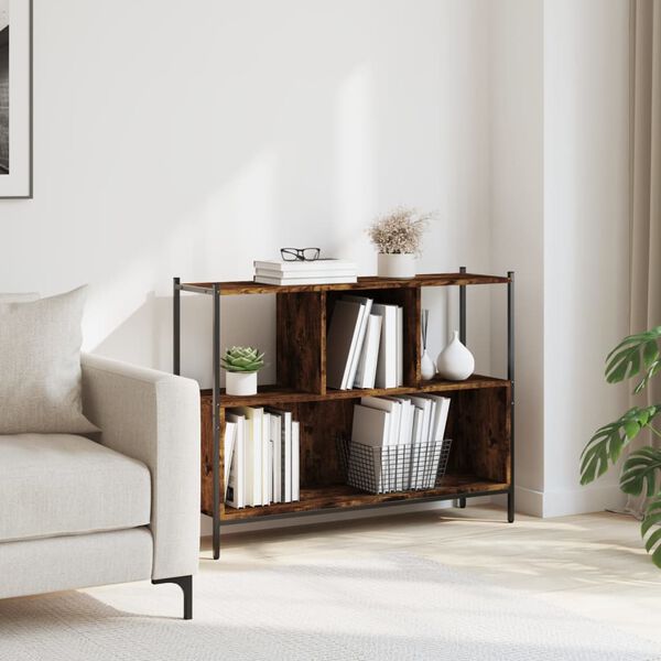 vidaXL Kirjahylly savutammi 102x28x77,5 cm tekninen puu