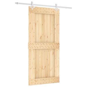 vidaXL Liukuovi 95 x 210 cm Massiivinen m&auml;nty (k&auml;sittelem&auml;t&ouml;n)