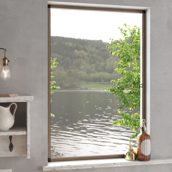 vidaXL Hy&ouml;nteisverkko ikkunaan ruskea 90x120 cm