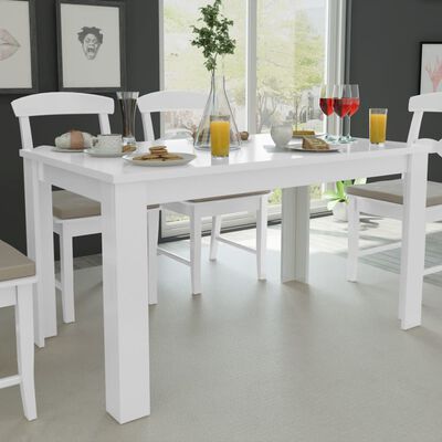 vidaXL Ruokapöytä 140x80x75 cm valkoinen