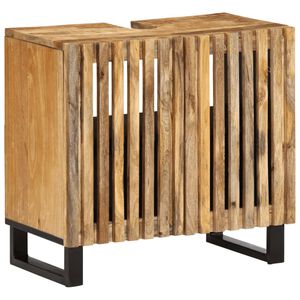 vidaXL Kylpyhuoneen pesuallaskaappi 62x34x58 cm t&auml;ysi karkea mangopuu
